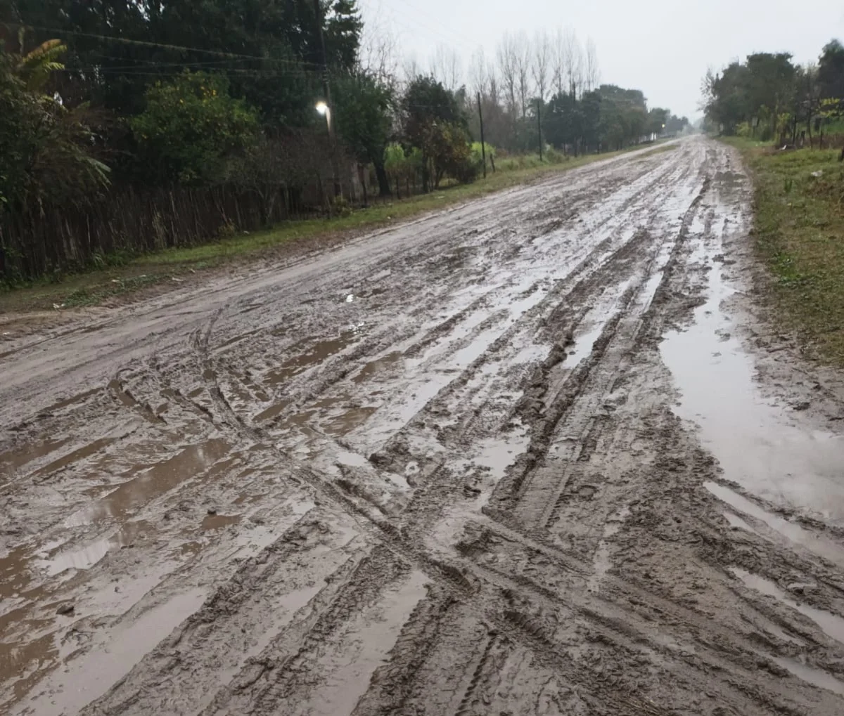 camino Medinas barro lluvia